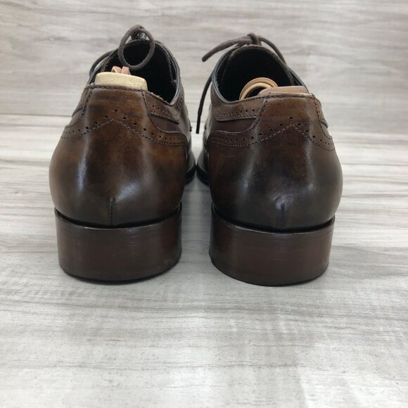 Johnston & Murphy Oxfords Mens 9.5M Brown Leather Lace Up Wingtip Derby Shoes main image 9